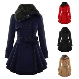 Women's Wool Blends 5xl Winter Jacket Coat Women Windbreaker Warm Outwear Button Clre Asymmetrical Hem Cloak Abrigos Mujer 231116