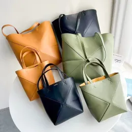 2 storlekar Designer Puzzle Luxury Weekend Fold Tote Bag 7a Quality Pochette äkta läder Travel Shop Hand Bag Womens Clutch Mens High Capacity Classic Shoulder Bags