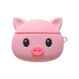 فتاة لطيف لطيف الخنزير الوردي الهوائية العلبة الواقية الكرتون Apple Bluetooth airpods 2nd الجيل الناعم مناسبة