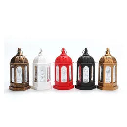 Ljusstakar vintage guld europeisk slott ljusstake hängande ljushållare marockansk plastlykta bröllop hem dekor prydnader dr dhk1b