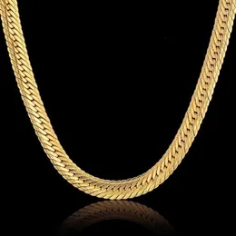 男性用のヴィンテージロングゴールドチェーンヒップホップチェーンネックレス8mmゴールドカラー厚い縁石ネックレス