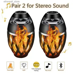 Cell Phone Speakers A1 LED Flame Torch Lamp Bluetooth Speaker TWS Portable Music Player Outdoor Light Wirless Loudspeaker For Home Friend Gift Box Q231117
