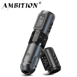 Dövme Silah Kitleri Ambition Mars Profesyonel Kablosuz Makine Kalemi Ayarlanabilir Strok2040mm Kartuş 1800mAh Coreless Motor Sanatçı 230417