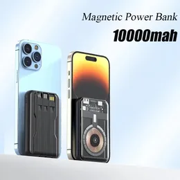 10000 mAh Magnetic Qi Wireless Charger Transparent Power Bank für iPhone 14 13 12 Samsung Huawei Xiaomi Powerbank Power Battery Externer Akku