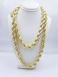 Ожерелье-цепочка из желтого золота 10 карат, 20–30 дюймов, мужчины, женщины, 4–10 мм, покрытие из настоящего золота