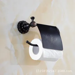 Bathroom Sink Faucets Black Bronze European Paper Towel Holder Copper Antique Toilet Tray Rack Roll