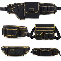 Tool Bag Multi Function Tools Belt Bag Multi-Pockets Oxford Electricians Technician Work Tool Storage Organiser Waist 230418