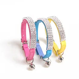 Collare per animali domestici all-match con collare per gatti con diamanti Collare per gatti Macaron con strass in PU