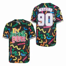 Moive Baseball in Living Color 90 Wayans Jersey Mans University Pure Cotton College Cooperstown Cool Base Team Black Team Retire All Stitching