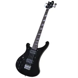 Left Handed 4 Strings Black Electric Bass Guitar with Rosewood Fingerboard Offer Logo/Color Customize