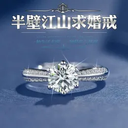 Anello da donna con diamante incolore in argento sterling, nuovo colore D, con pietra Mosang, proposta di matrimonio, come regalo per la fidanzata
