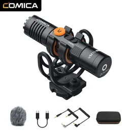 マイクComica VM10 Pro Professional Video Microphone with Shock Mount Gain ControlとiPhone Android 231117用のDeadcat