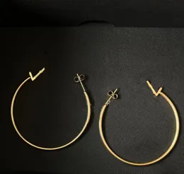 Moda Mulheres 18K Placamento de ouro Brincos de revestimento de prata Projeto Projeto Carta de Brincha Geometria Círculo de Ear anel de Ear Womens Girl Wedding Valentine Day Jewelry Acessórios