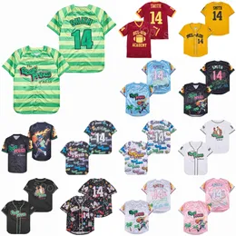 Moive of the Fresh Prince Baseball Jersey Men 14 Will Smith Jazzy Jeff Black White Bel-Air Academy Graffiti Anniversary (TV Sitcom) Red Blue Green Pink Yellow Sewing