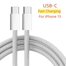 1M 3ft USB Type C to -type C PD 60W Cable Fast Charge Cable لمحول بيانات iPhone 15 مع مربع