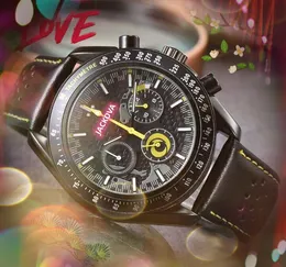 Super Quartz Core Ruch Mężczyzny Zegarki czasowe zegar czasowy auto data oryginalna skórzana klamra designerska zegarek hurtowe męskie prezenty Pełne funkcjonalne relogi na rękę