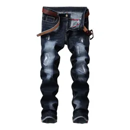 Men's Jeans Men Jeans Denim Straight Worn Out European And American Classic Long Brand Fashion Brand Pants 230418