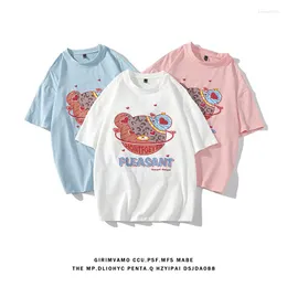 Men's T Shirts Piggy Graphic Short Sleeve T-shirts Men Unisex Hip Hop Trendyol Funny Cool Cotton Tee Teens Designer All-match Oversized Tops