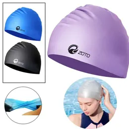 Simkåpor Silikon Extra stora vattentäta kvinnor Män Dykning Hatt Simpool Cap Loose Head Swimming Hat P230418