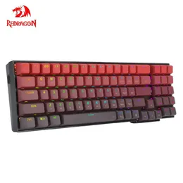 Keyboards REDRAGON GALIO PRO K637 RGB USB Mechanical Gaming Keyboard Support Bluetooth Wireless 2 4G Gamer 78 Keys for Computer PC Laptop 231117