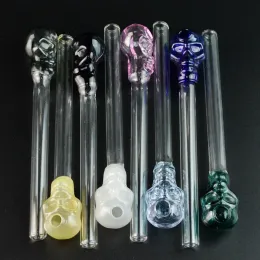 Pyrex Cam Yağ Brülör Boruları Kafatası Sigara içme boruları 5 inç yeni varışlar benzersiz cam borular renk rastgele gönder bj