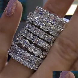 Pierścionki ślubne księżniczka cz diamond wiek wiedza mrożona pierścionek zaręczynowy dla kobiet w stylu vintage mody biżuteria 312h upuszczenie biżuter