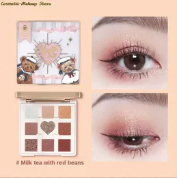 Eye Shadow Flower Know Teddy Bear Eye Shadow 9Color Pearl Chameleon Shining Makeup Filter Cocoa Bundle Board 231117