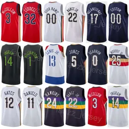 Imprimir Basquete Kira Lewis JR Jerseys 13 City Larry Nance JR 22 Naji Marshall 8 Matt Ryan 37 Jeremiah Robinson-Earl 50 EJ Liddell 32 Declaração Azul Marinho Roxo Homens Crianças