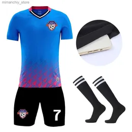 Hombres coleccionables Niños Jersey de fútbol Calcetines Conjunto de camiseta de fútbol personalizada Uniformes de fútbol personalizados Breathab Entrenamiento Uniforme de fútbol para niño Q231118