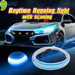 Araba Yeni Did Hood Light Strip Gündüz Koşu Şeridi Tarama Aydınlatma IP68 Esnek Dekoratif Ortam Neon Lamba Atmosfer Arka Işığı 12V