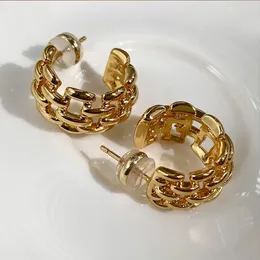 Stud European och American Hemp Chain Woven Circle Earrings for Women Korean Fashion Jewelry Design Personlig 231117