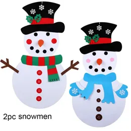Juldekorationer DIY Filt snögubbe julgran dekorationer barn leksaker för navid ornament dörr hemvägg hängande leveranser xmas år gåvor 231117