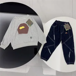 Designer per bambini da uomo e da donna nuovo autunno e inverno classico completo sportivo con cappuccio + pantaloni della tuta casual squisito marchio di abbigliamento per bambini taglia 90-150 cm d05