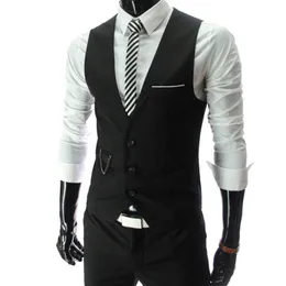 Kamizelki męskie dysze kamizelki dla mężczyzn Slim Fit Rens kamizel kamizelka męska kamizelka gilet homme swobodne rękawy formalne kurtka biznesowa 230418