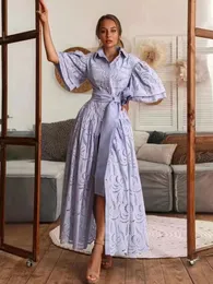 Casual Dresses Oulaf Bohemian Design Summer Women's Dress Elegant Solid Color Hollow Out Maxi Midi Party Dresses Retro Women Robe Femme 230418