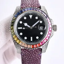 Diamond WatchHerrenuhren 40 mm Automatisches mechanisches Uhrwerk Uhr Fashion Warterproof Business Montre De Luxe