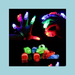 Fest gynnar roliga fingerljus led strålar laserringar raves neon glöd lampor födelsedag chistmas disco props festliga evernt levererar 4col dh2x9