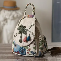 Backpack 2023 Women Large Capacity Travel Canvas Bag Female Vintage Handmade Gourd Backpacks Ladies