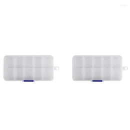 Storage Bottles 3X 1 To 10 Compartment Plastic Box Transparent For Pearl Pin Jewelry Tools Small Accessories