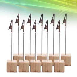 Party Decoration 10 Pcs Tabket Po Holder Clip Stand Business Card Wooden Holders Tables Office