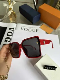 Designer de moda Lou Vut Luxury Luxury Cool Sunglasses 2023 Novos óculos de sol emoldurados femininos líquidos polarizados Red Large Frame no exterior