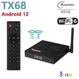 TANIX TX68 SMART ANDROID 12.0 TV -låda Allwinner H618 4G 64G Dual Band 5G WiFi6 6K 4K Media Player AV1 Set Top Box PK T95Z Plus