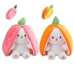 18 cm Kawaii Rabbit Plush Dolls Cute Bunny Strawberry Plush Stuffed Animals Easter Bunny For Boys Girls Kids Gift