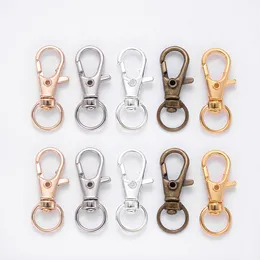 10st Gold Silver Plated Lobster Clasp Hooks Split Key Ring Swivel Connector Carabiner för smycken Finding Making DIY Handcrafts smycken MakingJewelry Fynd