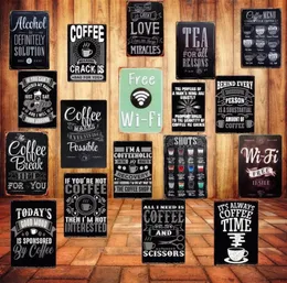 2021 WIFI Shabby Chic Home Bar Cafe Vintage Wand Dekor Kunst Metall Zinn Zeichen Pub Taverne Retro Dekorative Platten Metall poster Fr3135182