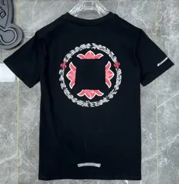 Herr t-shirts klassiker herrar t skjortor hjärta hög kvalitet märke besättning halskromer korta ärmar toppar tees t-shirts casual hästsko sanskrit cross tryck krom b12