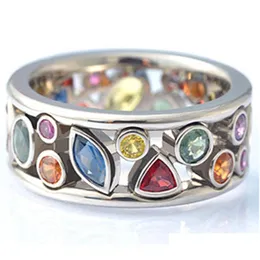 バンドリングHuitan Colorf Women Hollow Out Geometric Stone Rings Calktail Party Femaly Finger Ringファンシースタイリッシュなジュエリーwhol dhgarden otgqj