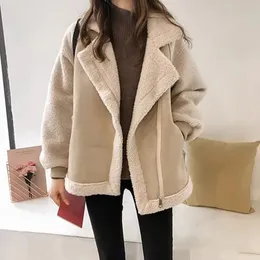 Womens Jackets Autumn and Winter Coat Casual Loose Patch Work Suit Korean Vintage Crop Pocket Lauder Jacket 231118