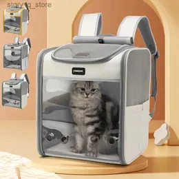 Gato portadores caixas casas pet mochila portátil e pequenos cães ao ar livre portador dobrável design ventilado grande saco de cão q231117