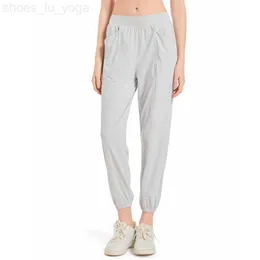 LULL Frauen Jogging Yoga neunte Hose große Tasche Fitness weich hohe Taille Hüfte heben elastische Freizeithose Kordelzug Beine Jogginghose helle Farben für den Sommer